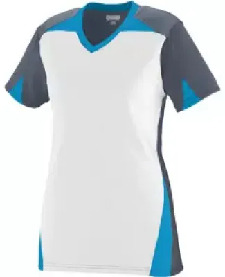 Augusta Sportswear 1366 Girls' Matrix Jersey Graphite/ White/ Power Blue