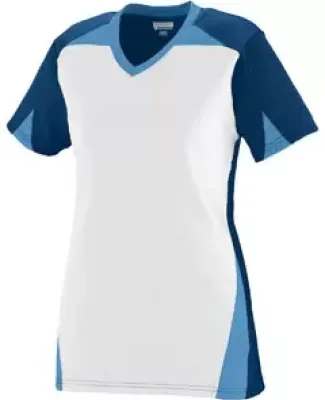 Augusta Sportswear 1366 Girls' Matrix Jersey Navy/ White/ Columbia Blue