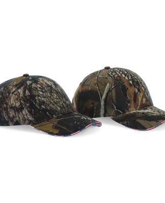 Kati LC924 Camouflage Cap with American Flag Sandwich Bill