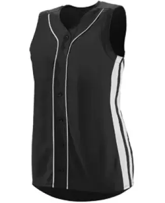 Augusta Sportswear 1668 Women's Sleeveless Winner Jersey Black/ White