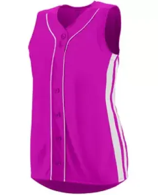 Augusta Sportswear 1668 Women's Sleeveless Winner Jersey Power Pink/ White