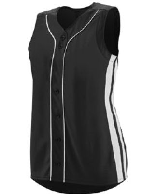 Augusta Sportswear 1669 Girls' Sleeveless Winner Jersey Black/ White