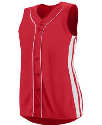 Augusta Sportswear 1669 Girls' Sleeveless Winner Jersey Red/ White