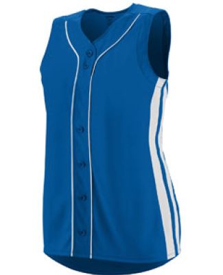 Augusta Sportswear 1669 Girls' Sleeveless Winner Jersey Royal/ White