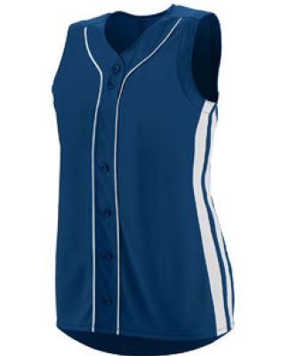 Augusta Sportswear 1669 Girls' Sleeveless Winner Jersey Navy/ White