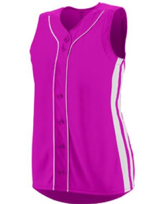 Augusta Sportswear 1669 Girls' Sleeveless Winner Jersey Power Pink/ White
