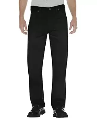 Dickies Workwear 17292 Unisex Regular Straight Fit 5-Pocket Denim Jean Pant RNS OVRDY BLK _40
