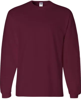 363LS Jerzees Adult HiDENSI-TTM Long-Sleeve Cotton T-Shirt Maroon