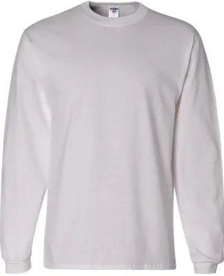 363LS Jerzees Adult HiDENSI-TTM Long-Sleeve Cotton T-Shirt White