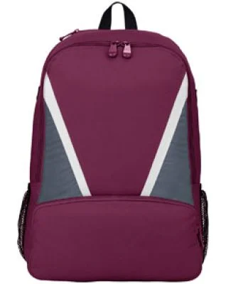 Augusta Sportswear 1767 Dugout Backpack Maroon/ Graphite/ White