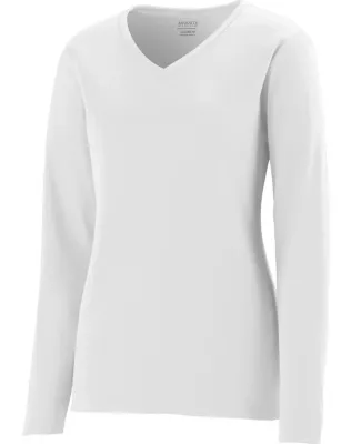 Augusta Sportswear 1789 Girls' Long Sleeve Wicking T-Shirt White