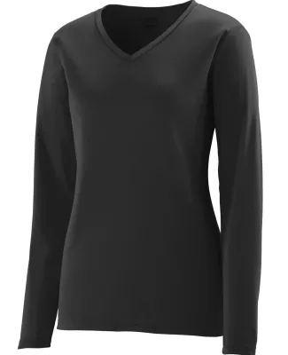 Augusta Sportswear 1789 Girls' Long Sleeve Wicking T-Shirt Black