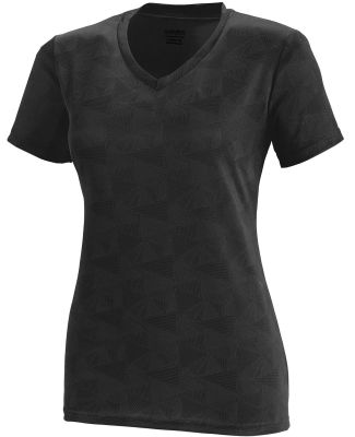 Augusta Sportswear 1792 Women's Elevate Wicking T-Shirt Black/ White Print