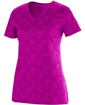 Augusta Sportswear 1792 Women's Elevate Wicking T-Shirt Power Pink/ Black Print