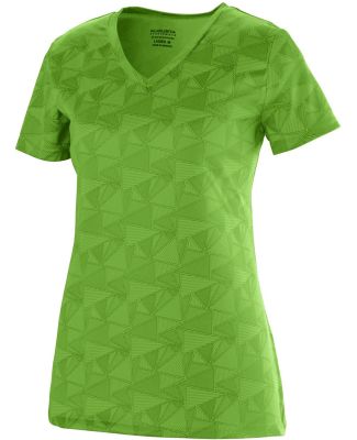 Augusta Sportswear 1793 Girls' Elevate Wicking T-Shirt Lime/ Black Print