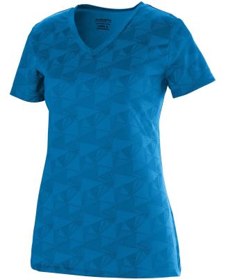 Augusta Sportswear 1793 Girls' Elevate Wicking T-Shirt Power Blue/ Black Print