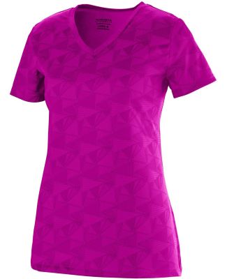 Augusta Sportswear 1793 Girls' Elevate Wicking T-Shirt Power Pink/ Black Print