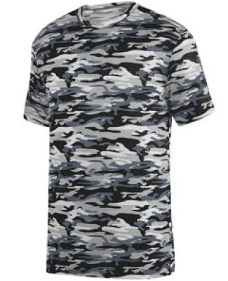 Augusta Sportswear 1806 Youth Mod Camo Wicking Tee Black Mod