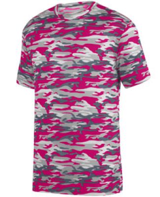 Augusta Sportswear 1806 Youth Mod Camo Wicking Tee Power Pink Mod