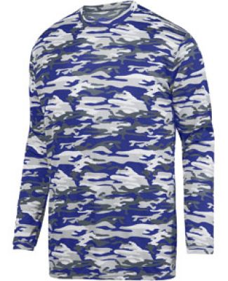 Augusta Sportswear 1807 Mod Camo Long Sleeve Wicking Tee Purple Mod