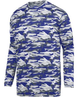 Augusta Sportswear 1808 Youth Mod Camo Long Sleeve Wicking Tee Purple Mod