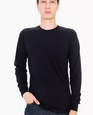 American Apparel 2007ORW Unisex Organic Fine Jersey Long-Sleeve T-Shirt Black