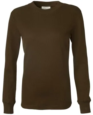 J America 8234 Ladies' Cortney Long Sleeve Thermal T-Shirt Chocolate Chip