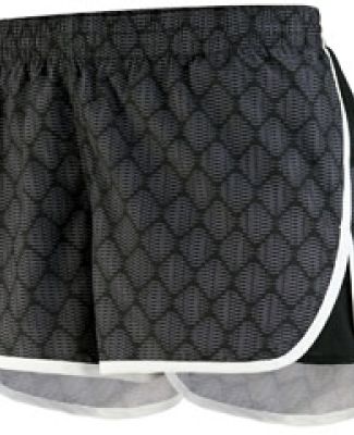 Augusta Sportswear 2428 Women's Fysique Short Black Plexus Print/ White