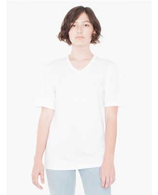 American Apparel 24321OW Unisex Organic Fine Jersey Short-Sleeve Classic V-Neck White