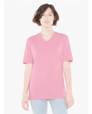 American Apparel 24321OW Unisex Organic Fine Jersey Short-Sleeve Classic V-Neck Lotus