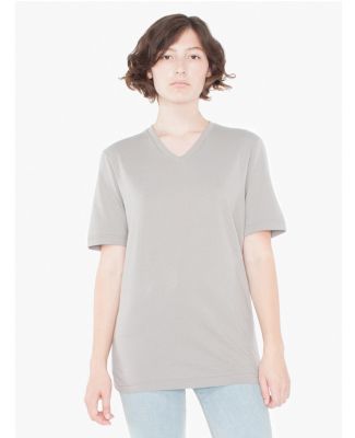 American Apparel 24321OW Unisex Organic Fine Jersey Short-Sleeve Classic V-Neck Nickel