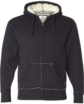 J America 8985 Full-Zip Hooded Thermal with Sherpa Lining Vintage Navy/ Natural