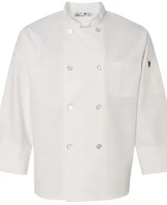 Chef Designs 0413 Button Chef Coat with Thermometer Pocket White