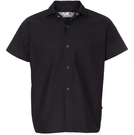 Chef Designs 5020 Poplin Cook Shirt with Gripper Closures Black