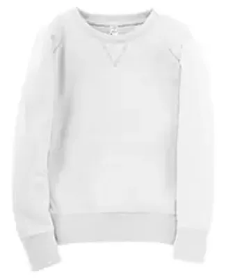 LAT 2652 Girls' Slouchy French Terry Pullover WHITE