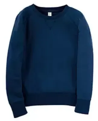 LAT 2652 Girls' Slouchy French Terry Pullover NAVY