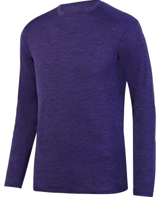Augusta Sportswear 2953 Intensify Black Heather Long Sleeve Tee Purple