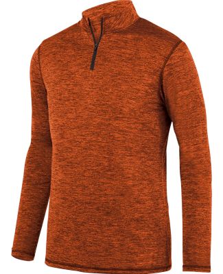 Augusta Sportswear 2956 Youth Intensify Black Heather Quarter-Zip Pullover Orange