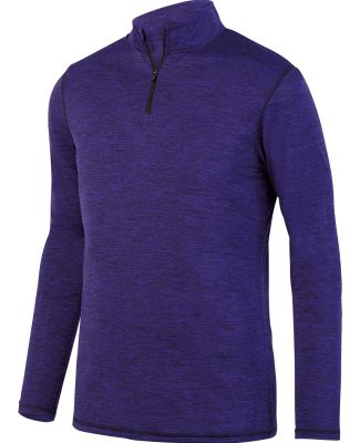 Augusta Sportswear 2956 Youth Intensify Black Heather Quarter-Zip Pullover Purple