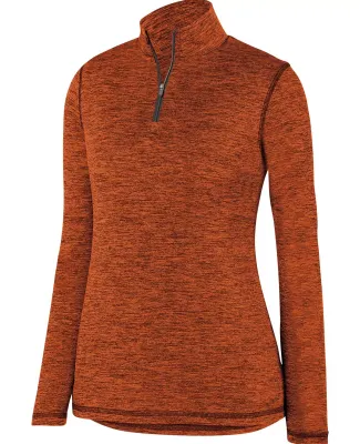 Augusta Sportswear 2957 Women's Intensify Black Heather Quarter-Zip Pullover Orange