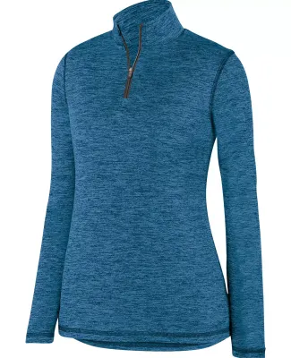 Augusta Sportswear 2957 Women's Intensify Black Heather Quarter-Zip Pullover Columbia Blue