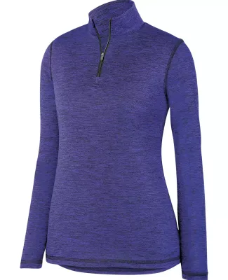 Augusta Sportswear 2957 Women's Intensify Black Heather Quarter-Zip Pullover Purple