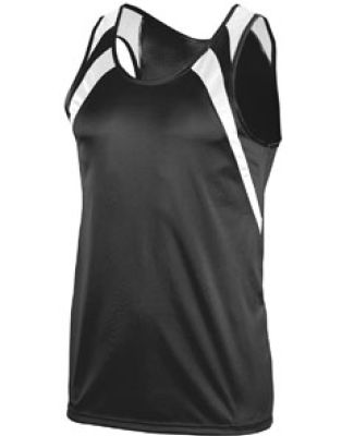 Augusta Sportswear 311 Wicking Tank with Shoulder Insert Black/ White