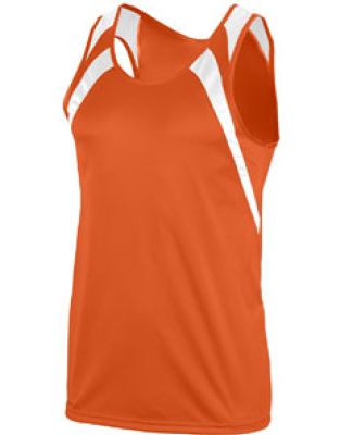 Augusta Sportswear 312 Youth Wicking Tank with Shoulder Insert Orange/ White