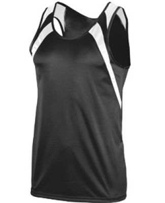 Augusta Sportswear 312 Youth Wicking Tank with Shoulder Insert Black/ White