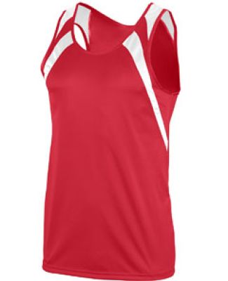 Augusta Sportswear 312 Youth Wicking Tank with Shoulder Insert Red/ White