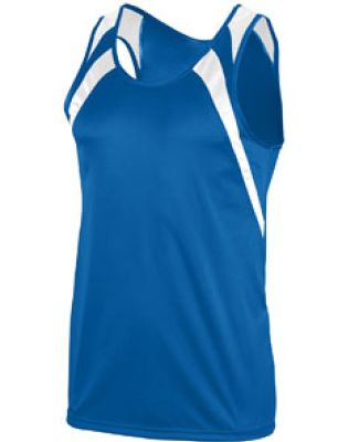 Augusta Sportswear 312 Youth Wicking Tank with Shoulder Insert Royal/ White
