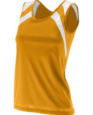 Augusta Sportswear 313 Women's Wicking Tank with Shoulder Insert Gold/ White