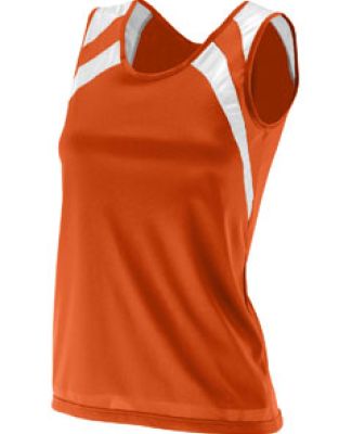 Augusta Sportswear 313 Women's Wicking Tank with Shoulder Insert Orange/ White