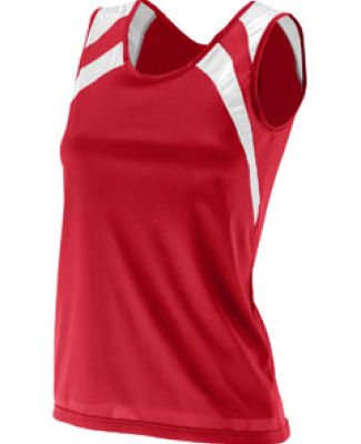 Augusta Sportswear 313 Women's Wicking Tank with Shoulder Insert Red/ White